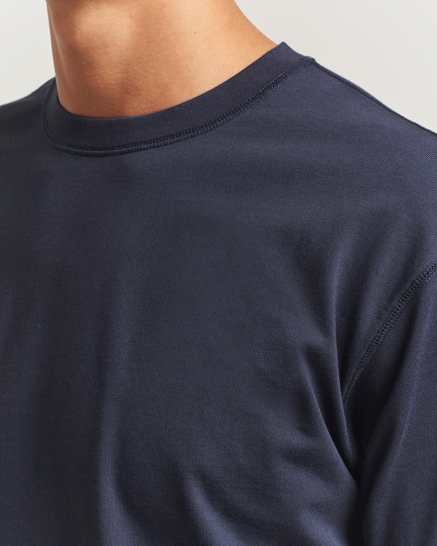 Herren | T-Shirts | Drake's | Short Sleeve Hiking T-Shirt Navy