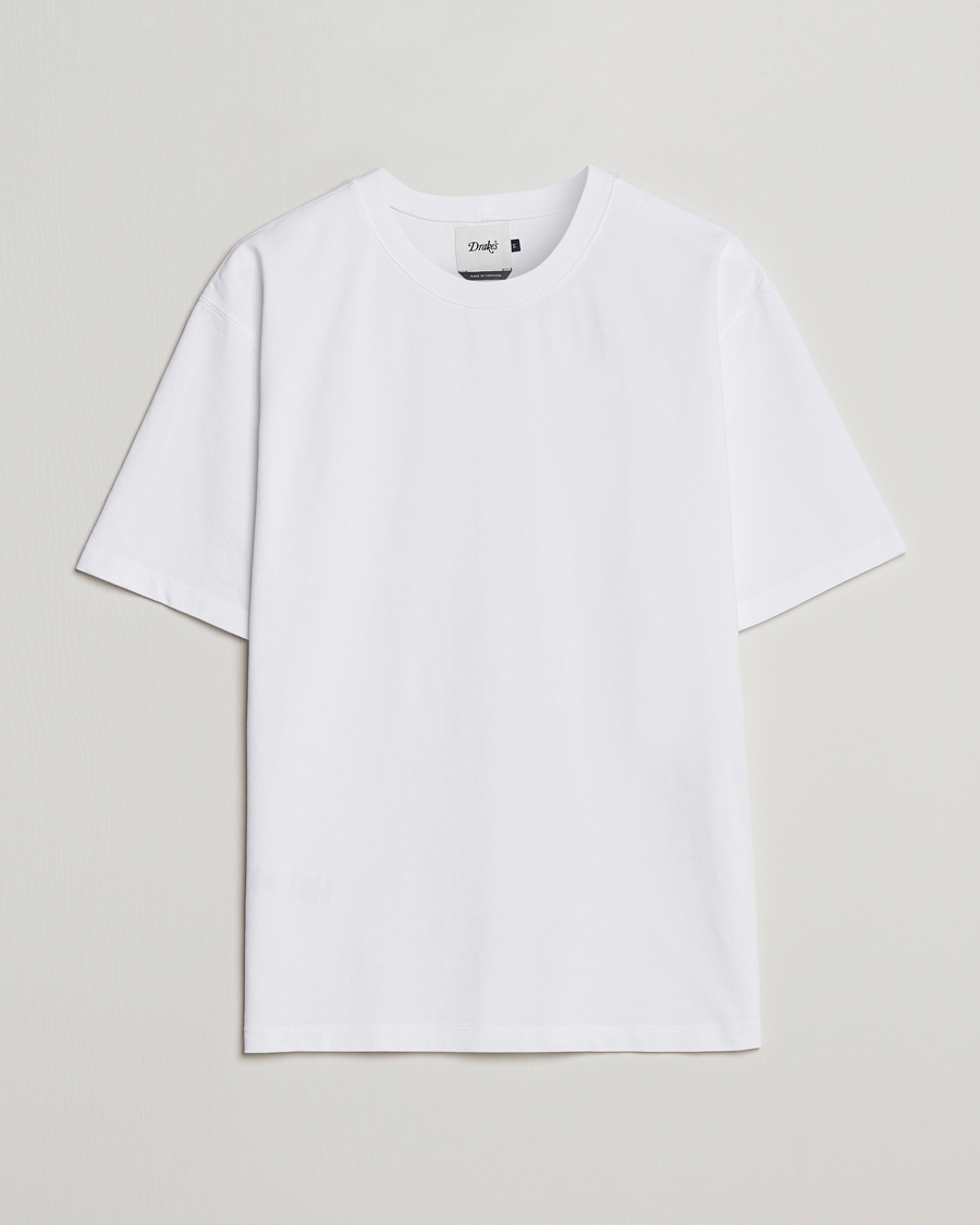 Herren | T-Shirts | Drake's | Short Sleeve Hiking Tee White