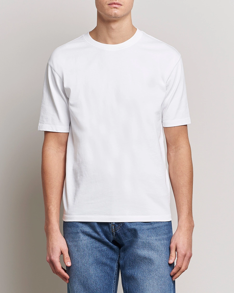 Herren | Weiße T-Shirts | Drake's | Short Sleeve Hiking Tee White