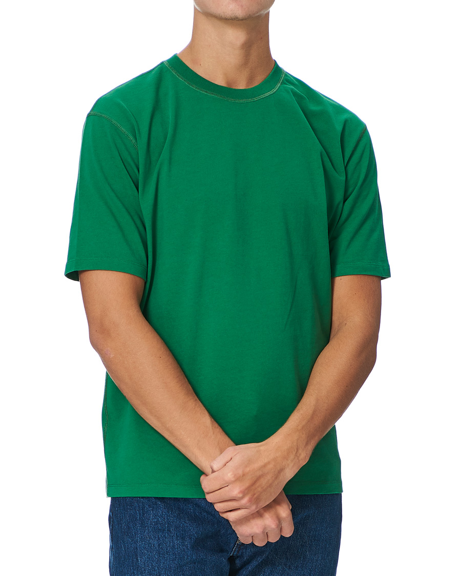 Herren | T-Shirts | Drake's | Cotton Crew Neck Hiking Tee Forest Green