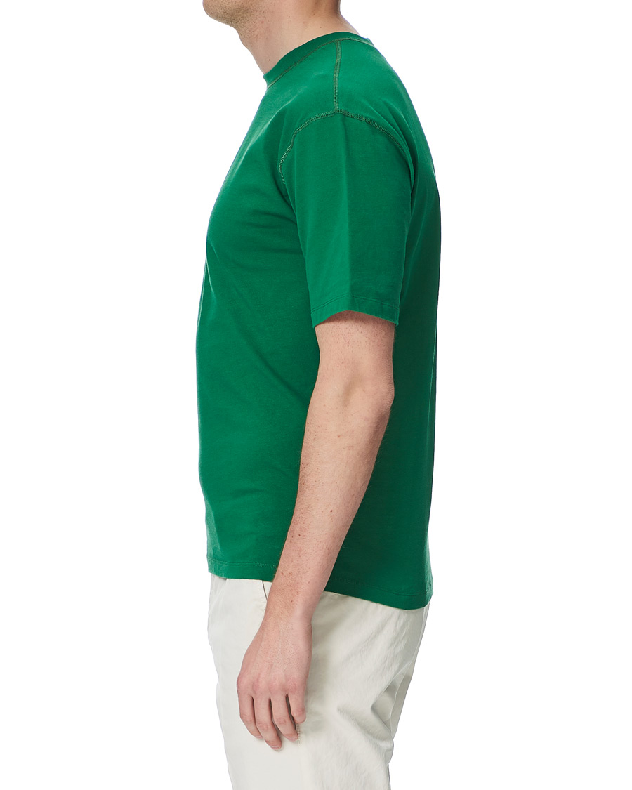 Herren | T-Shirts | Drake's | Cotton Crew Neck Hiking Tee Forest Green