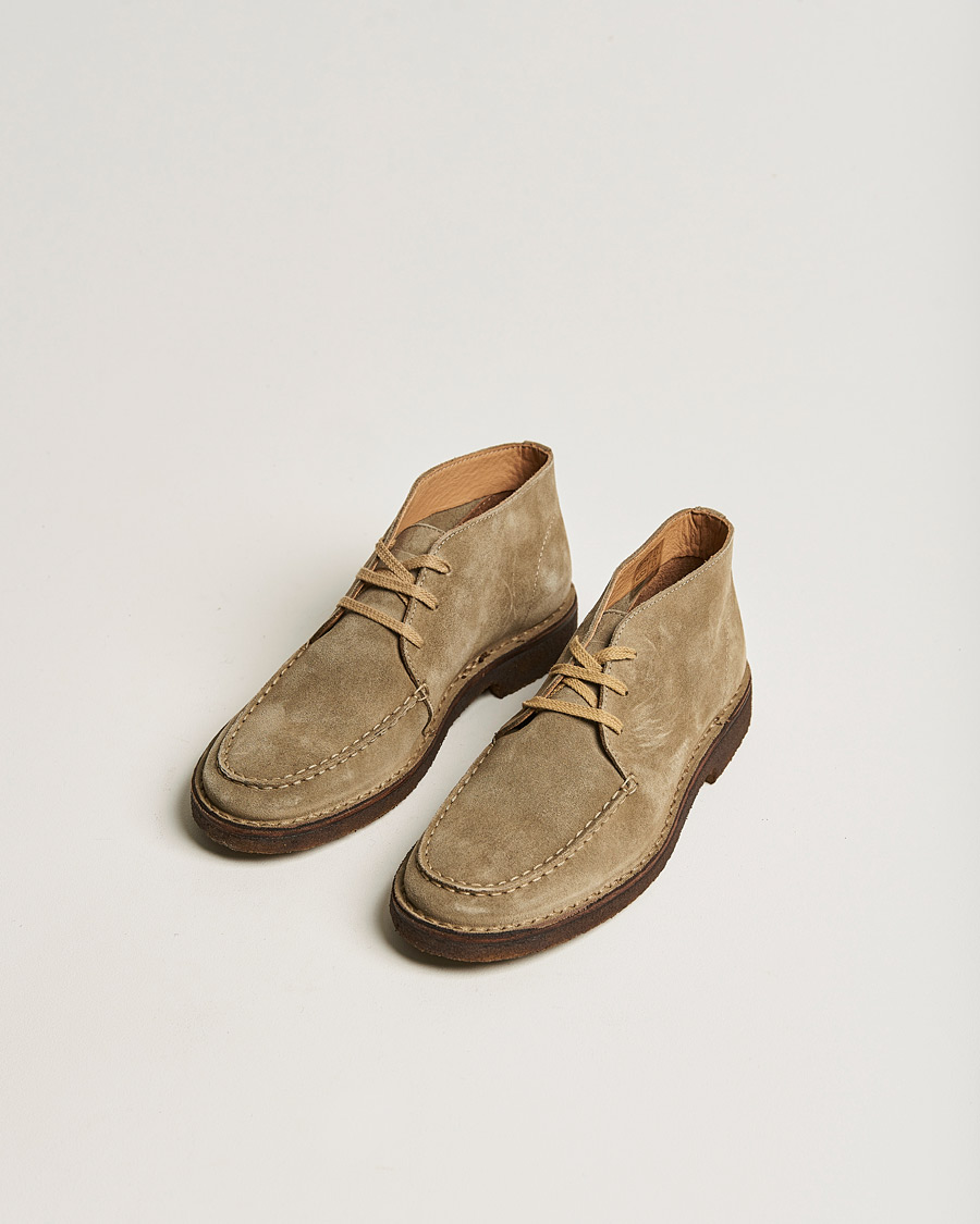 Drake s Crosby Moc Toe Suede Chukka Boots Sand
