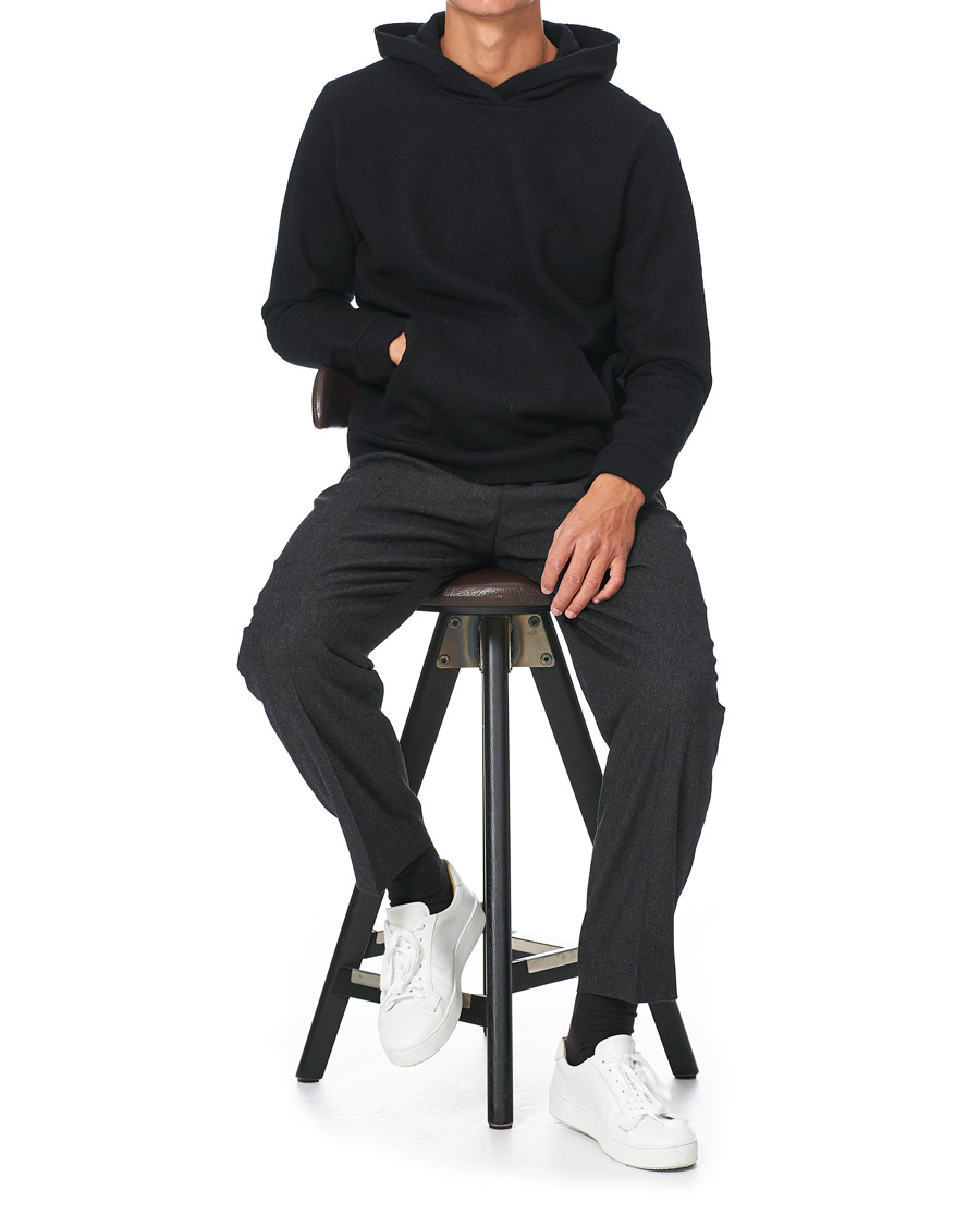 Herren | Pullover | NN07 | Mark Boiled Wool Hoodie Black
