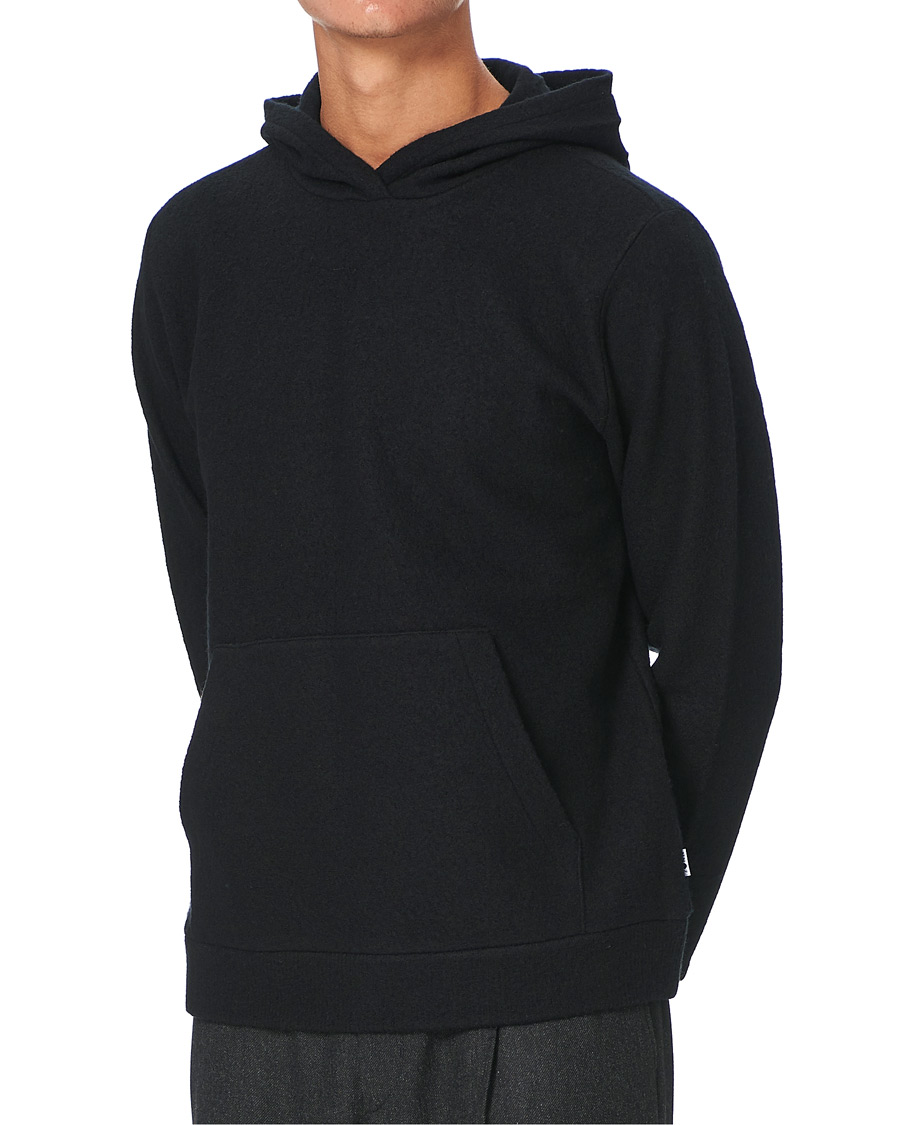Herren | Pullover | NN07 | Mark Boiled Wool Hoodie Black