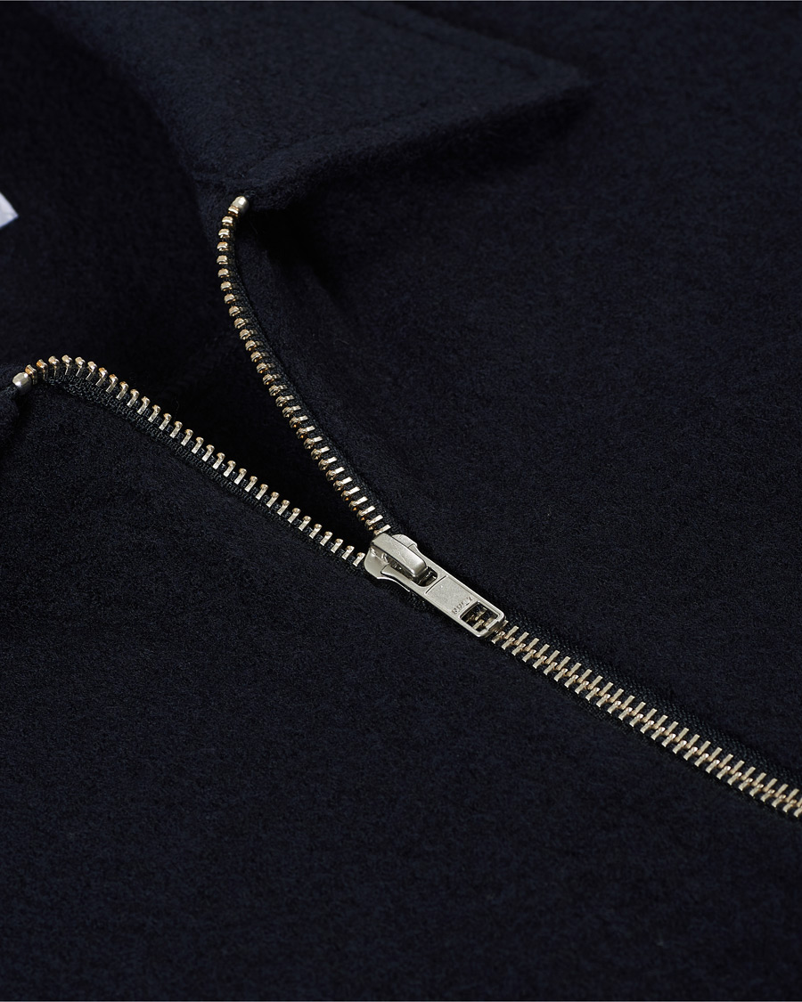 Herren | Pullover | NN07 | Ivan Boiled Wool Full Zip Navy Blue