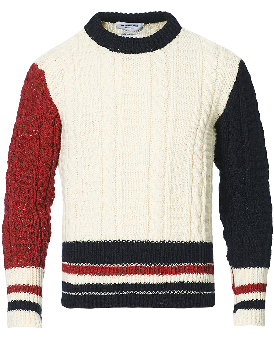 Herren | Pullover | Thom Browne | RWB Striped Pullover Ivory