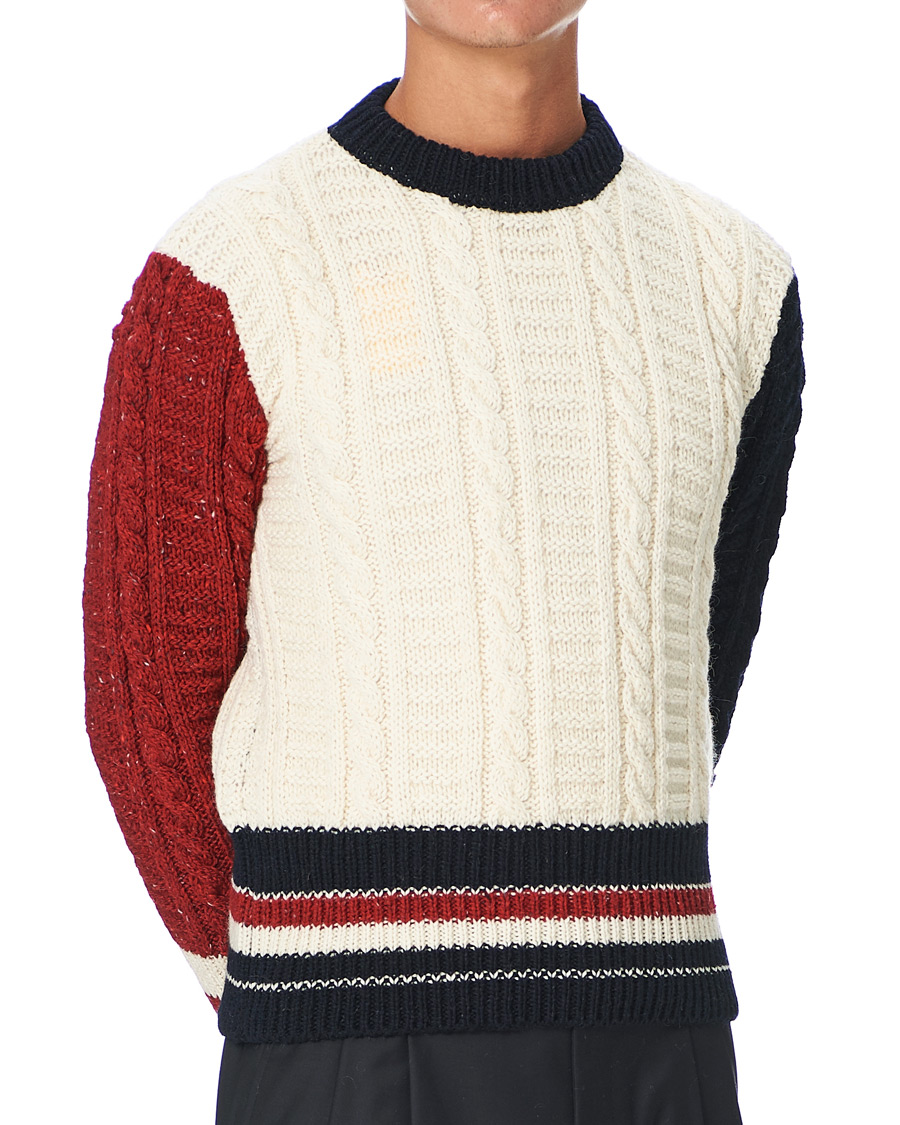 Herren | Pullover | Thom Browne | RWB Striped Pullover Ivory