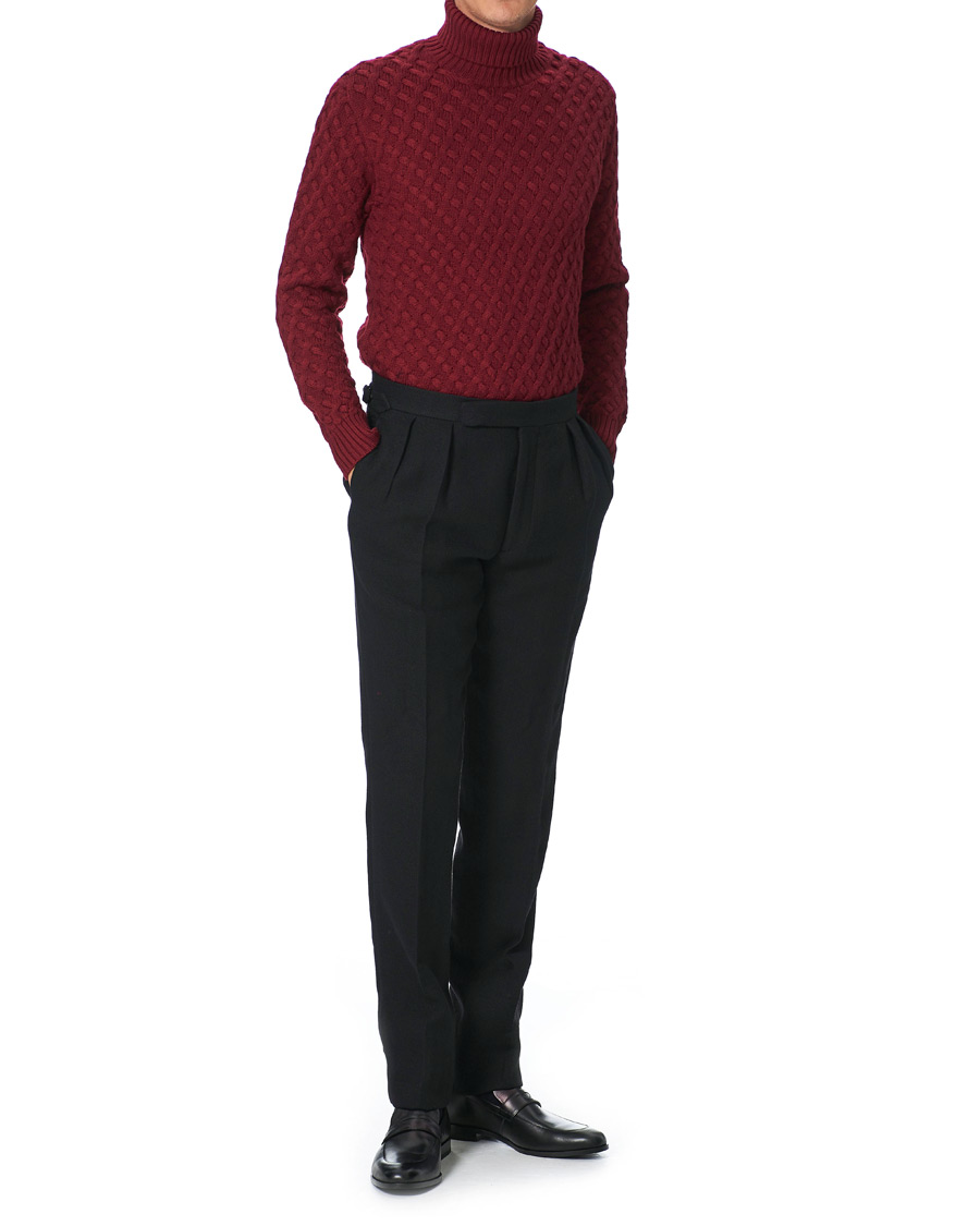 Herren | Hosen | Ralph Lauren Purple Label | Gregory Double Pleated Trousers Black