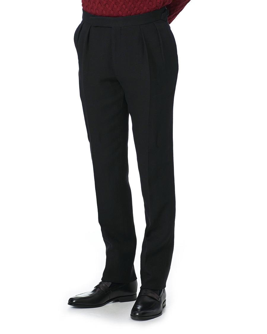 Herren | Hosen | Ralph Lauren Purple Label | Gregory Double Pleated Trousers Black