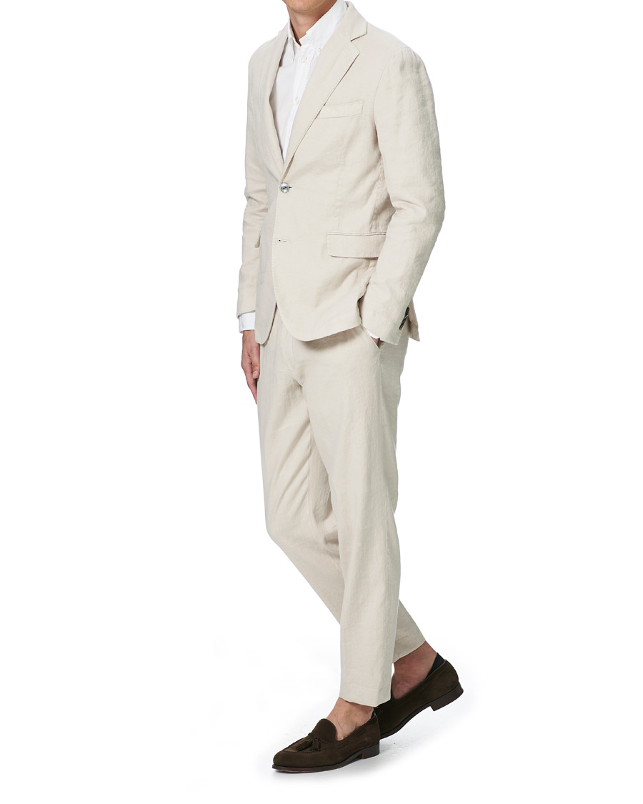 Herren | Hosen | Oscar Jacobson | Nico Cotton/Linen GW Trousers Creme