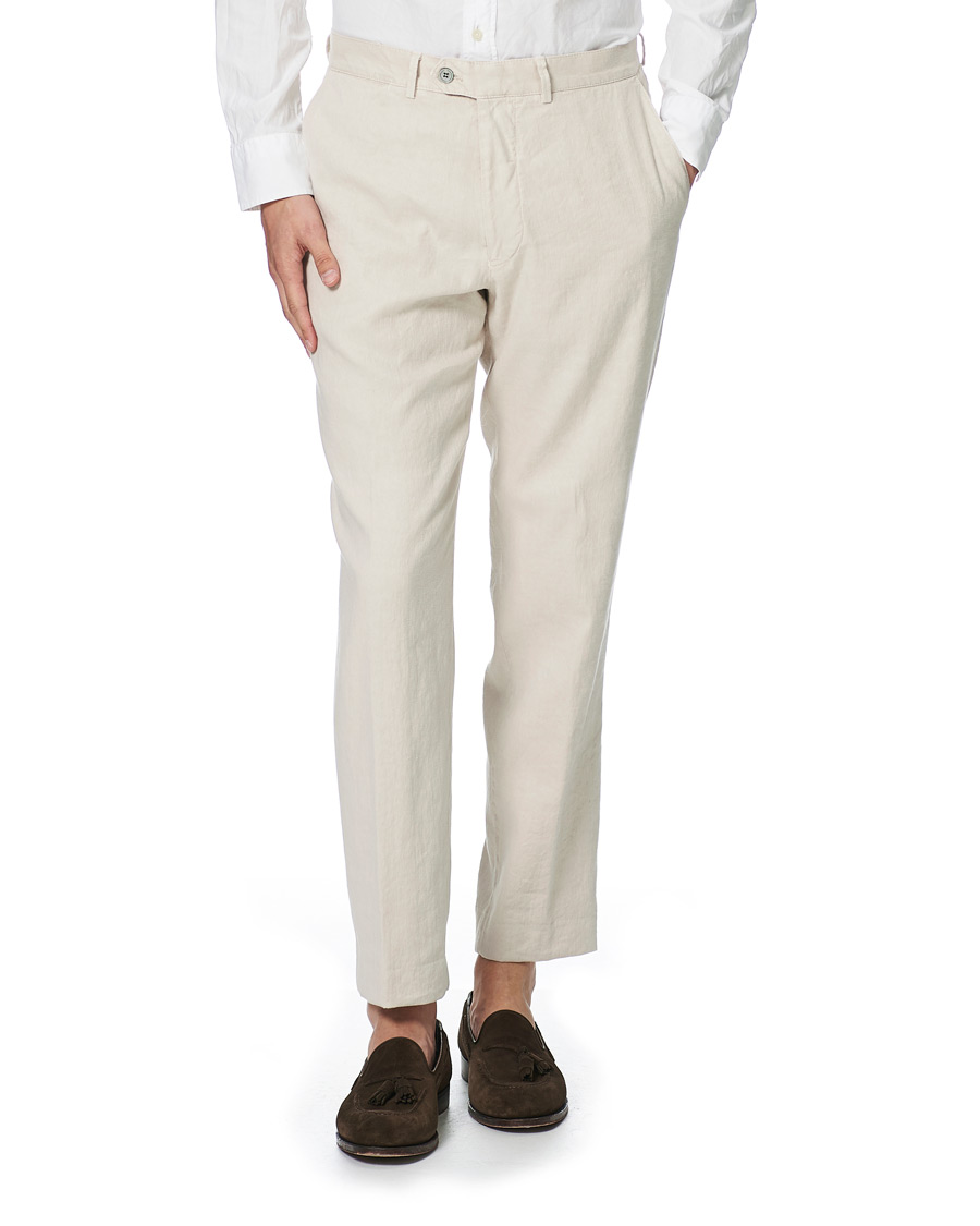 Herren | Hosen | Oscar Jacobson | Nico Cotton/Linen GW Trousers Creme