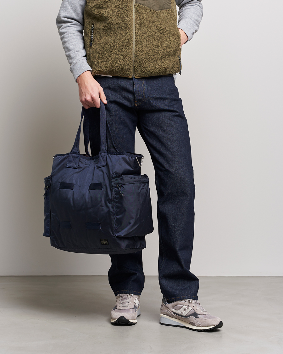 Herren | Tragetaschen | Porter-Yoshida & Co. | Force 2Way Tote Bag Navy Blue