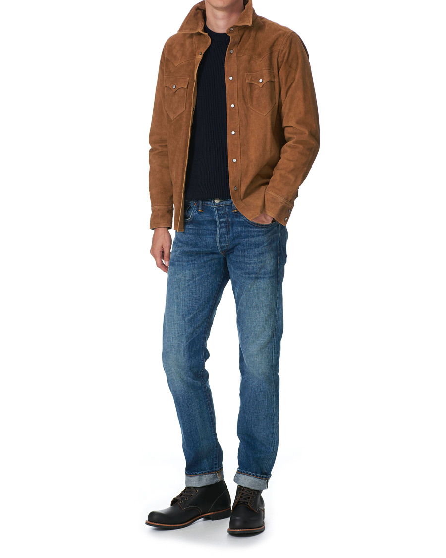 Herren | Jacken | RRL | Lulworth Lined Leather Shirt Jacket Tan
