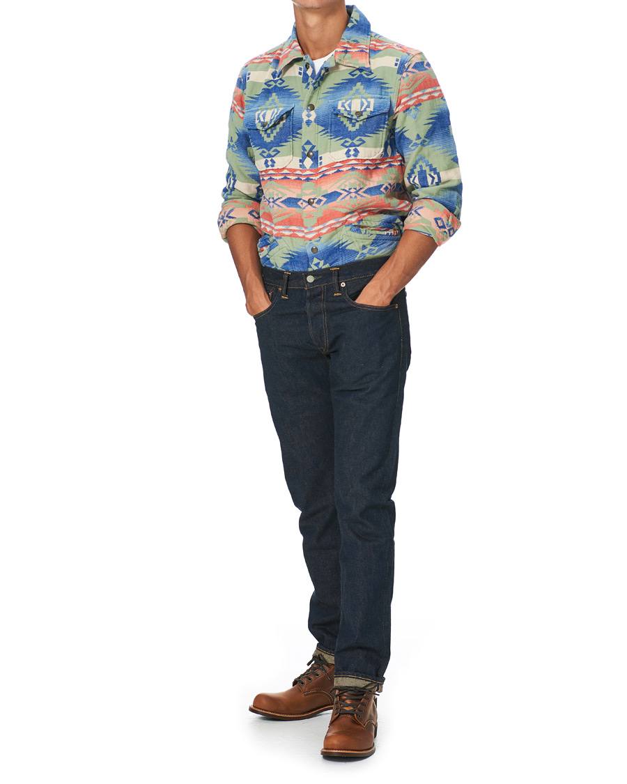 Herren | Hemden | RRL | Brown Bear Shirt Jacket Sage/Blue
