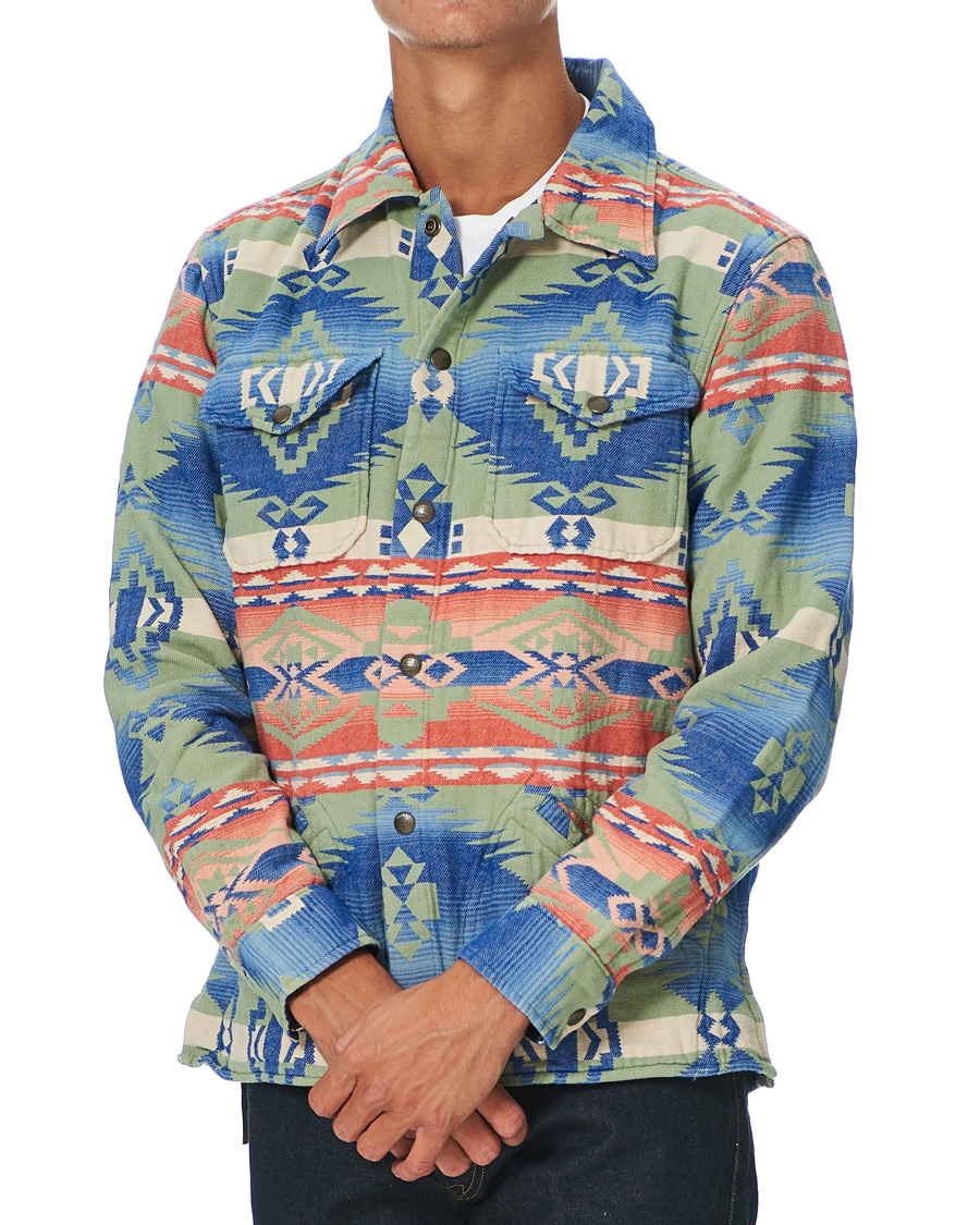 Herren | Hemden | RRL | Brown Bear Shirt Jacket Sage/Blue