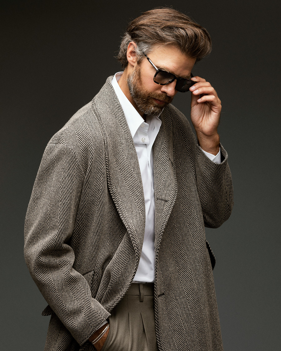 Herren | Jacken | Giorgio Armani | Chevron Wool Coat Grey