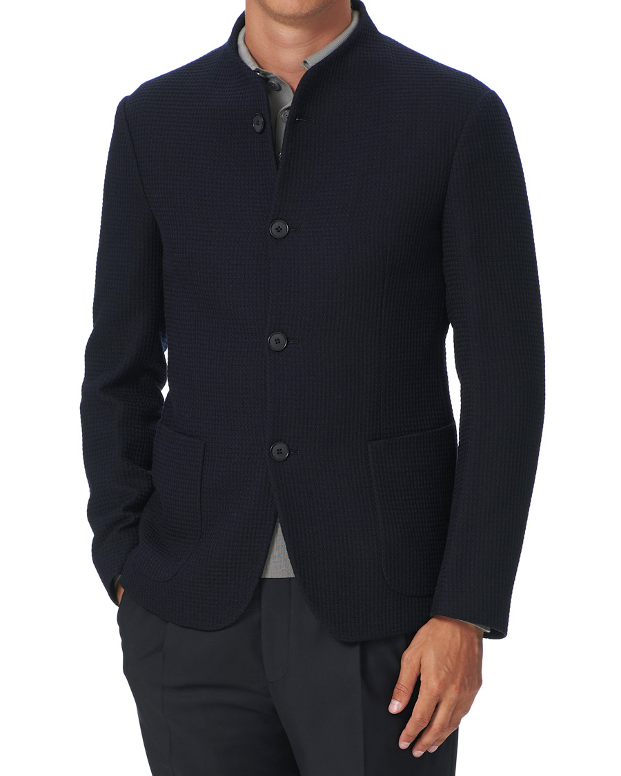 Herren | Sakkos | Giorgio Armani | Waffle Wool Guru Blazer Navy