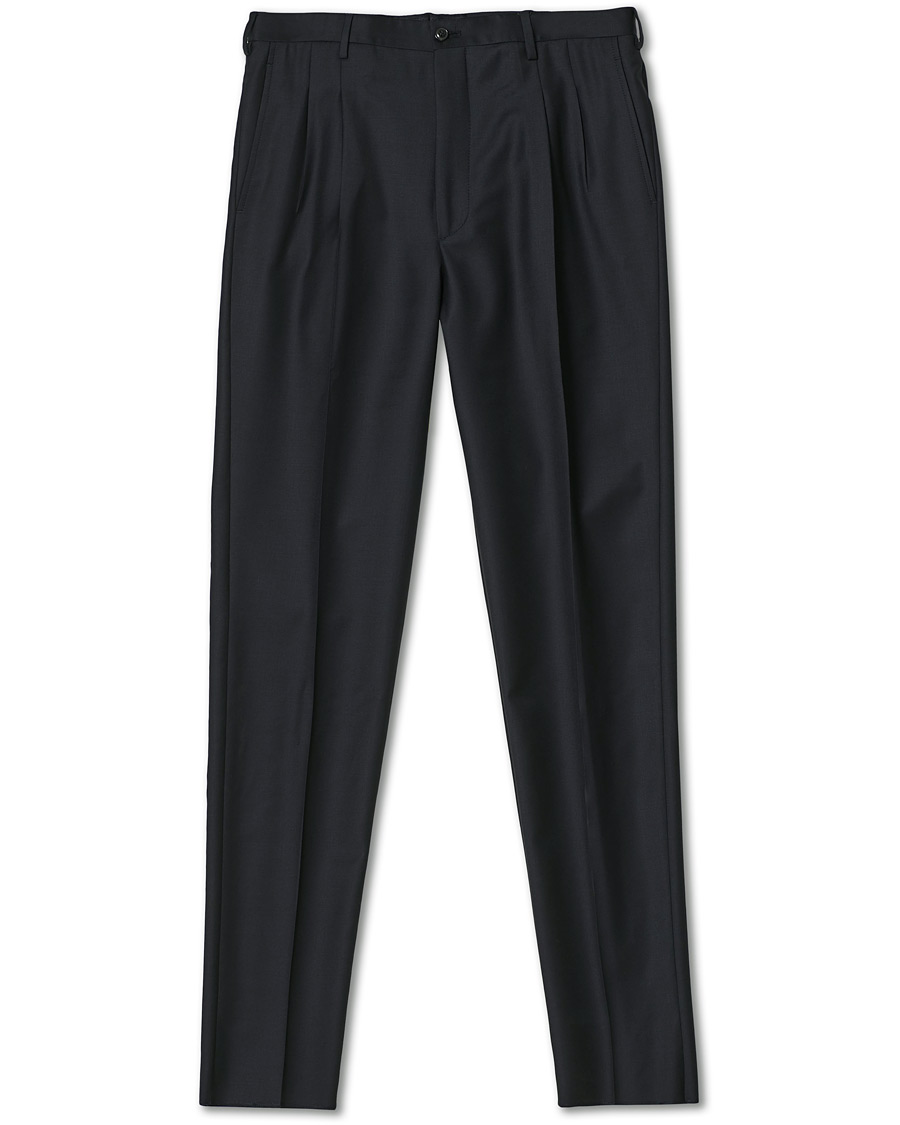 Herren | Hosen | Giorgio Armani | Tapered Wool/Cashmere Gabardine Trousers Navy
