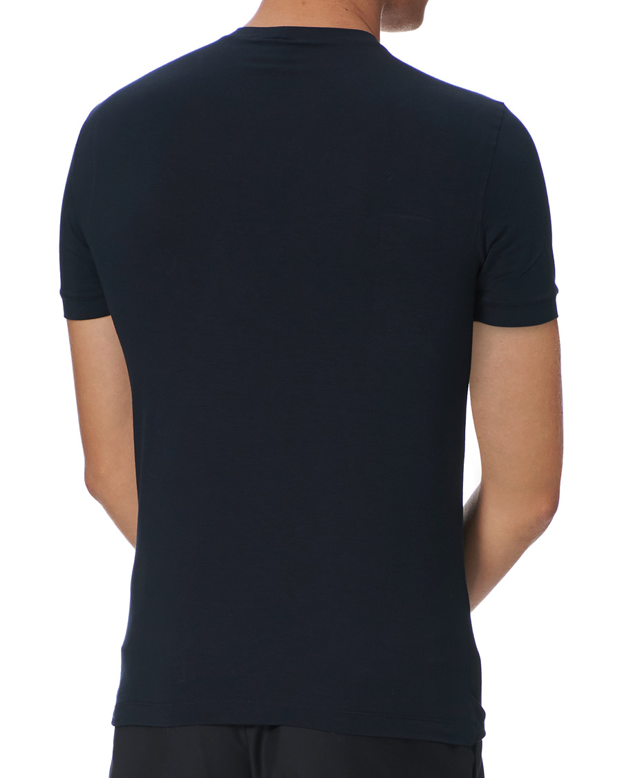 Herren | T-Shirts | Giorgio Armani | Embroidered Logo T-Shirt Navy