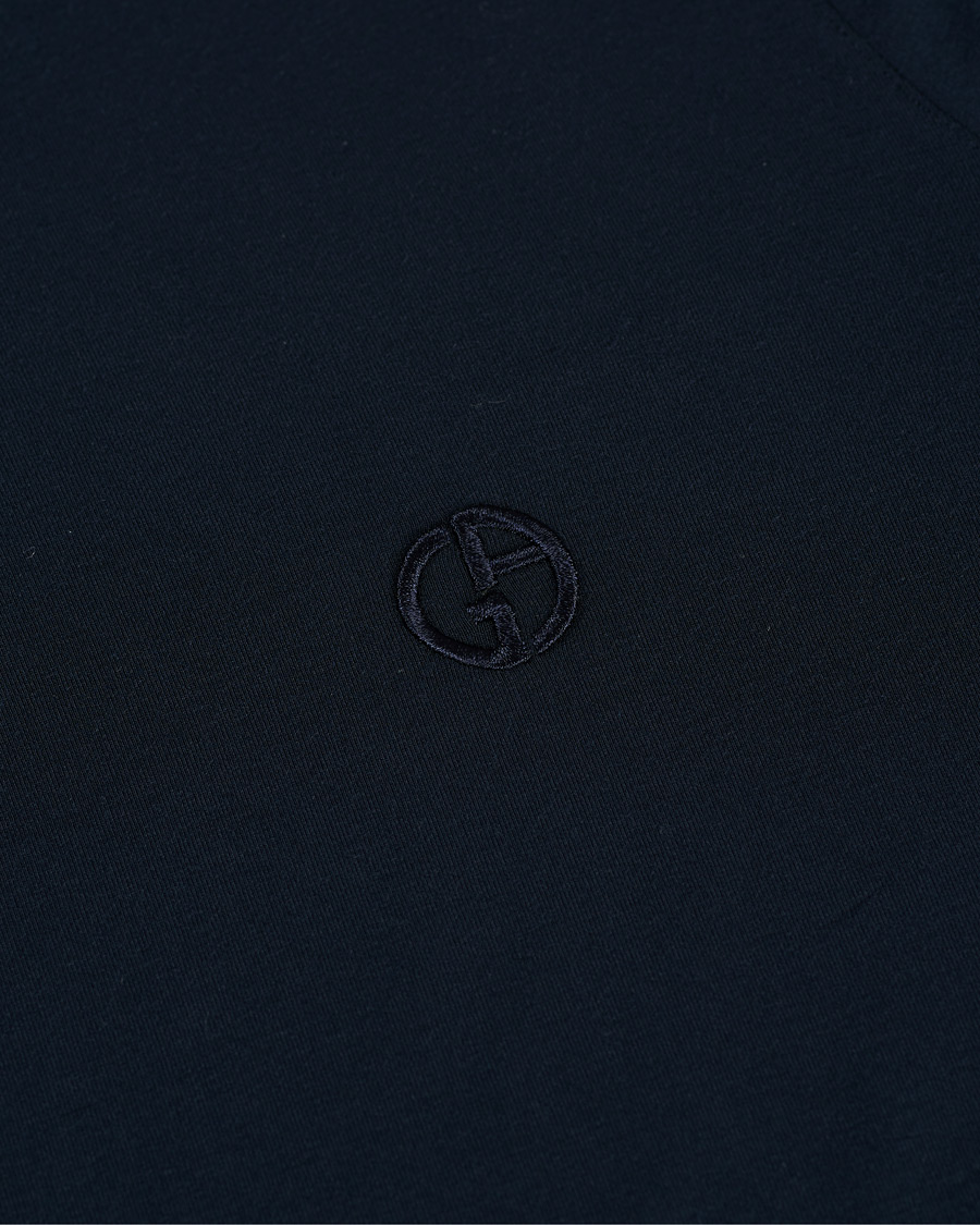 Herren | T-Shirts | Giorgio Armani | Embroidered Logo T-Shirt Navy