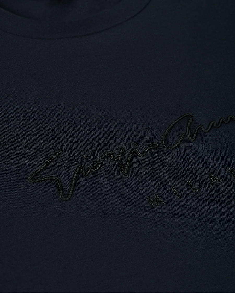 Herren | T-Shirts | Giorgio Armani | Signature Embroidery T-Shirt Navy