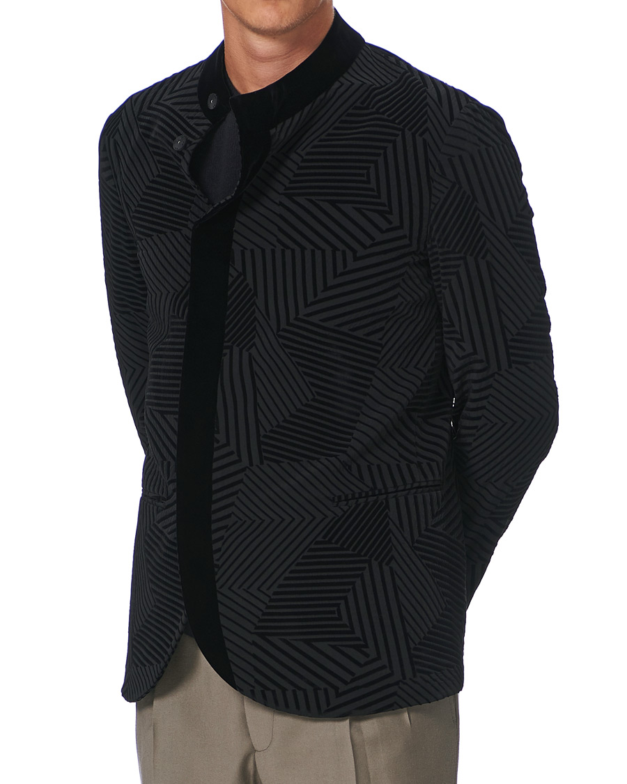 Herren | Sakkos | Giorgio Armani | Geometric Velvet Jacket Black