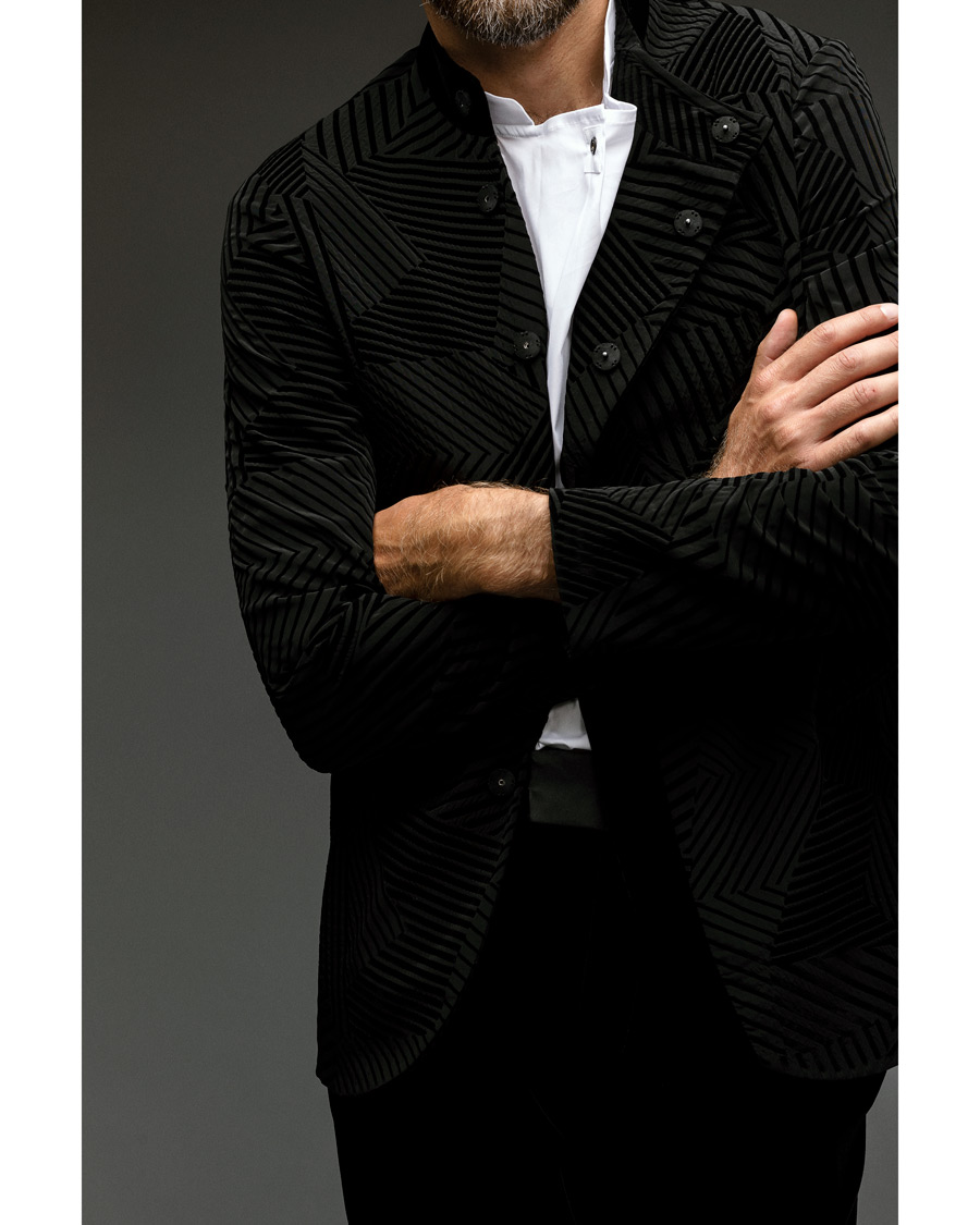 Herren | Sakkos | Giorgio Armani | Geometric Velvet Jacket Black
