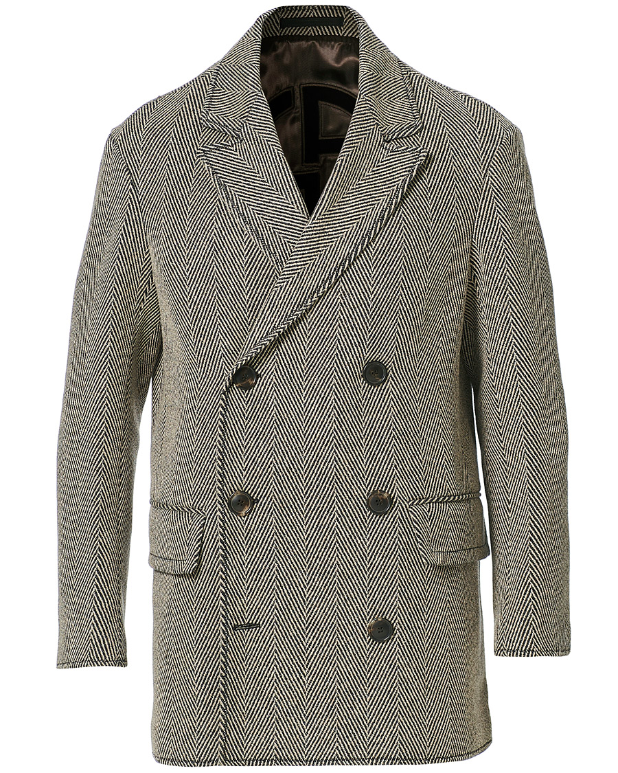 Herren | Jacken | Giorgio Armani | Wool Chevron Peacoat Grey 48