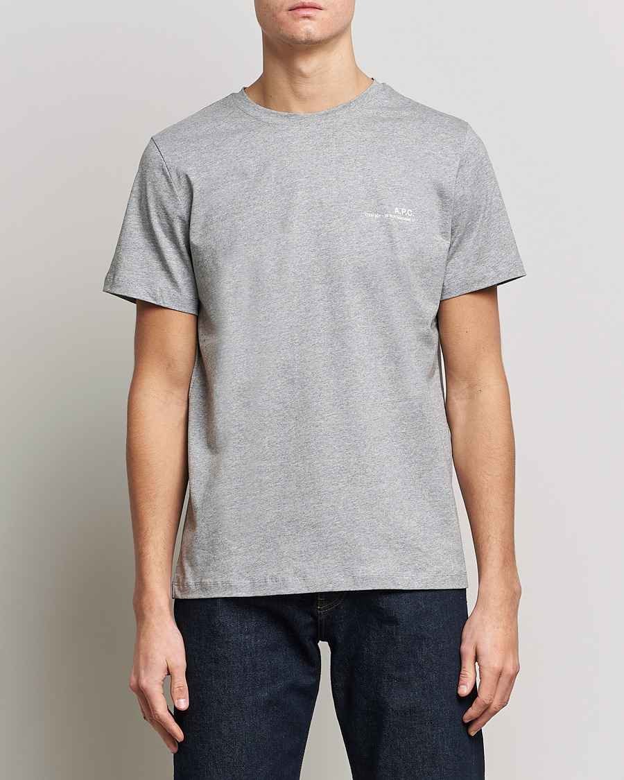 Herren | T-Shirts | A.P.C. | Item Short Sleeve T-Shirt Heather Grey