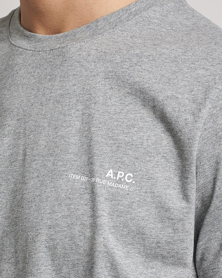 Herren | T-Shirts | A.P.C. | Item Short Sleeve T-Shirt Heather Grey