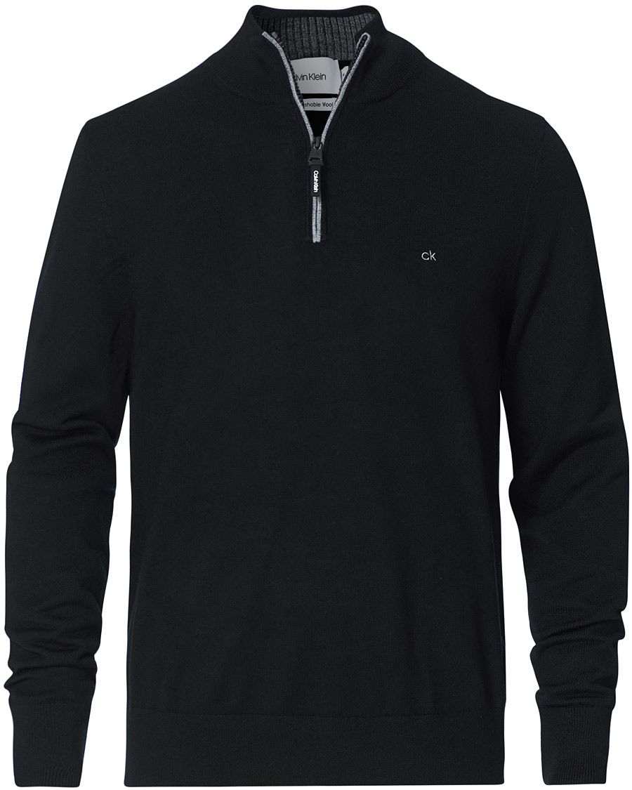 Herren | Pullover | Calvin Klein | Superior Wool Half Zip Sweater Black