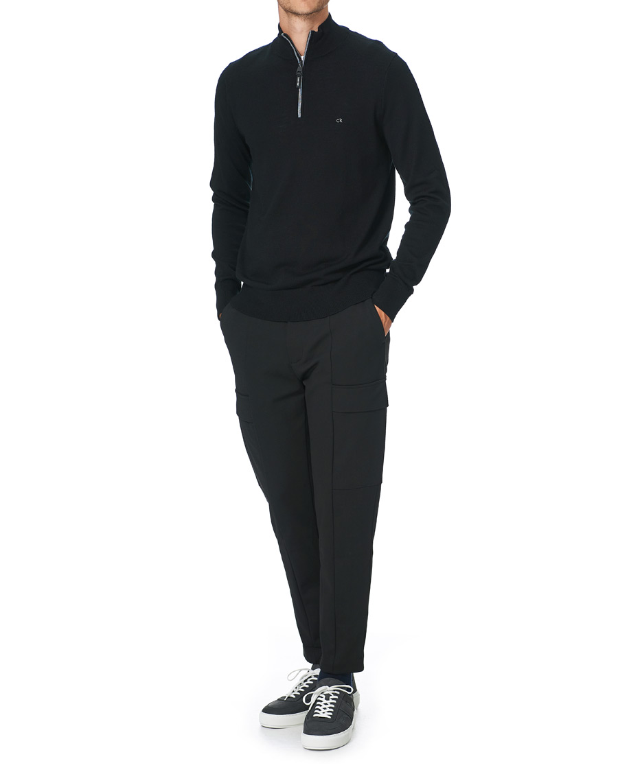 Herren | Pullover | Calvin Klein | Superior Wool Half Zip Sweater Black