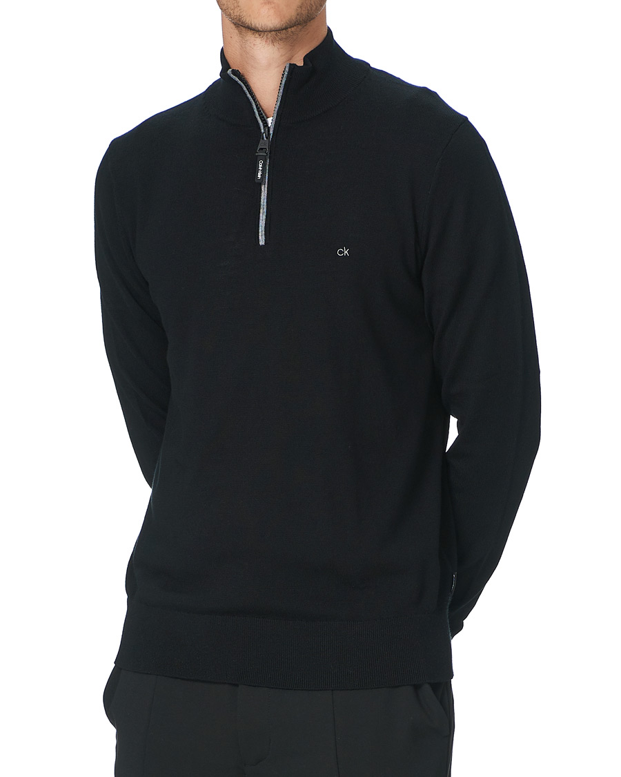 Herren | Pullover | Calvin Klein | Superior Wool Half Zip Sweater Black