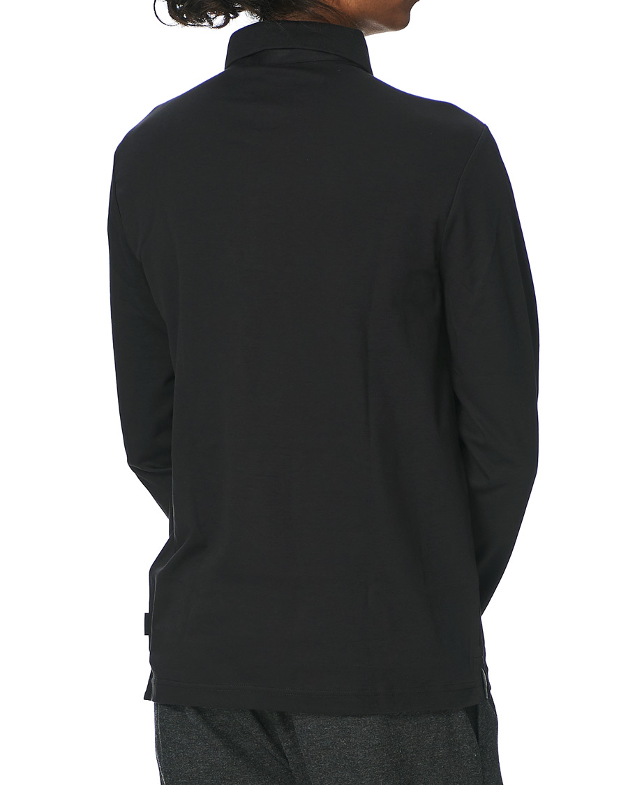 Herren | Pullover | Calvin Klein | Slim Fit Liquid Touch Long Sleeve Polo Black