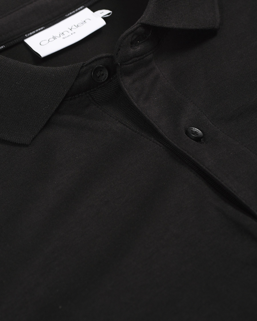 Herren | Pullover | Calvin Klein | Slim Fit Liquid Touch Long Sleeve Polo Black