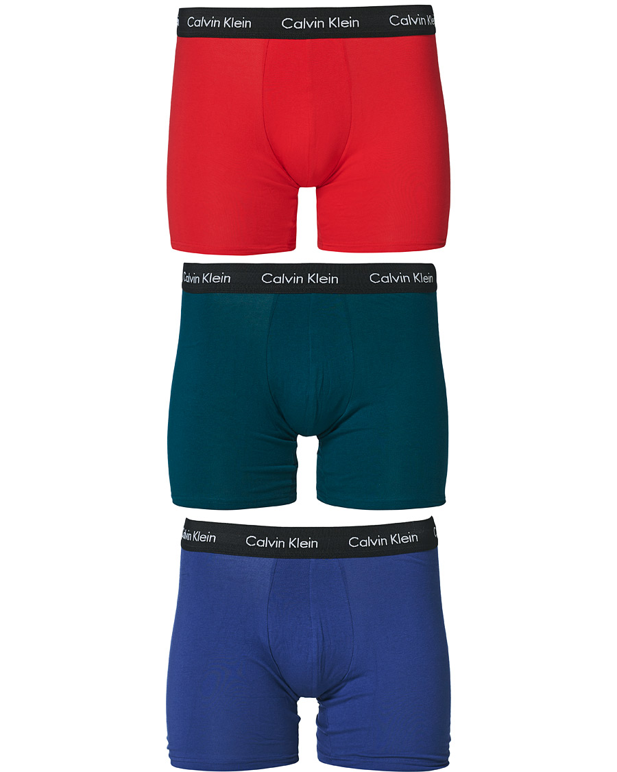 Herren | Unterwäsche | Calvin Klein | Cotton Stretch 3-Pack Boxer Breif Green/Navy/Red