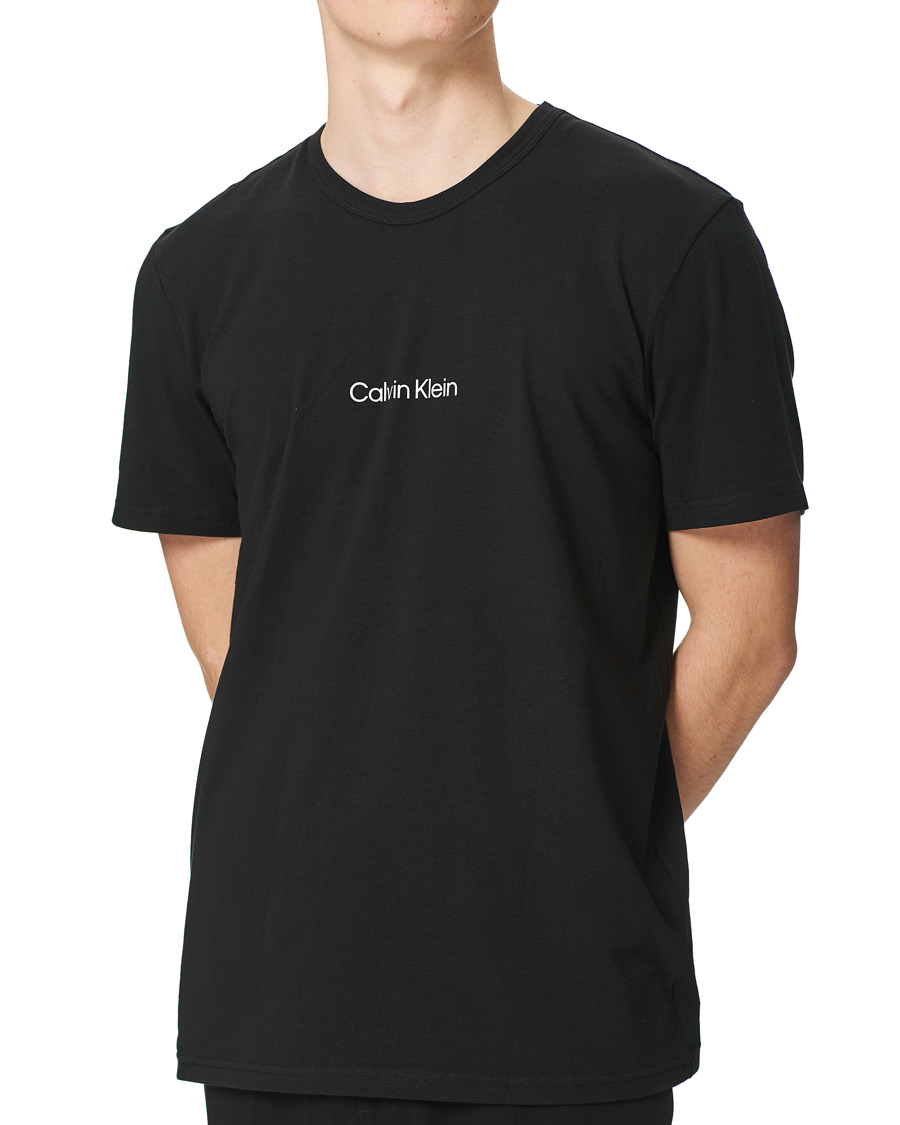 Herren | T-Shirts | Calvin Klein | Center Logo Crew Neck Tee Black