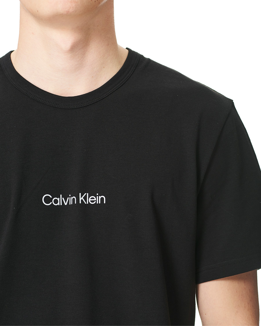 Herren | T-Shirts | Calvin Klein | Center Logo Crew Neck Tee Black