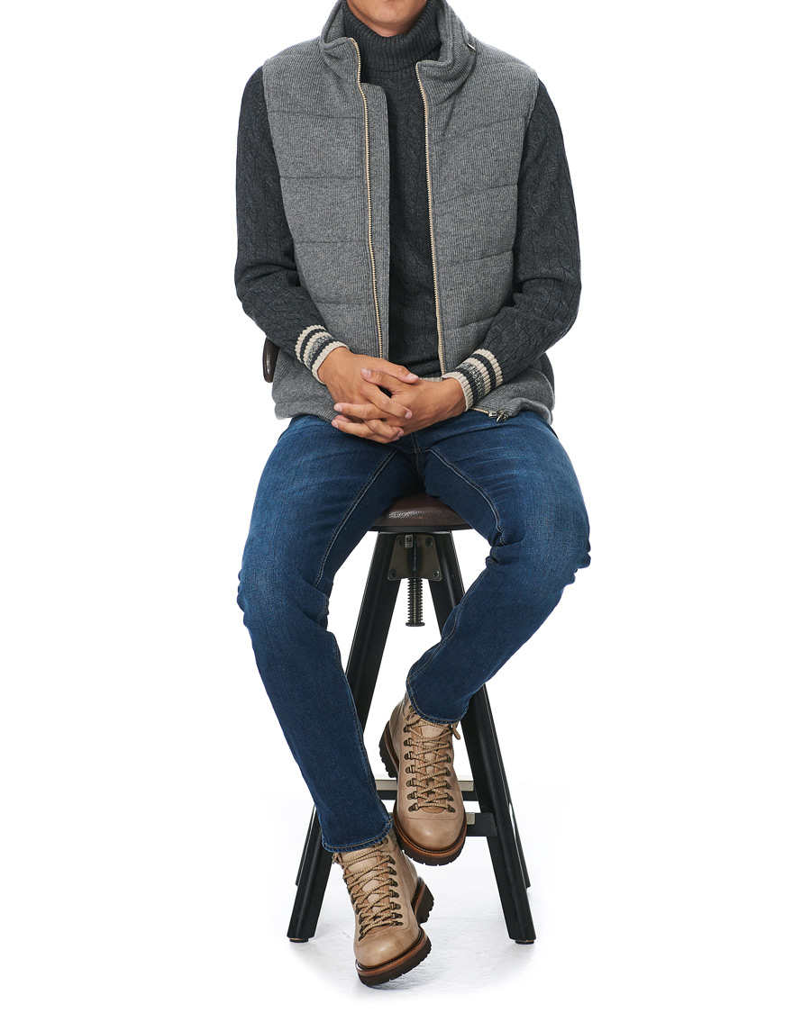 Herren | Jacken | Brunello Cucinelli | English Rib Cashmere Down Gilet Grey Melange