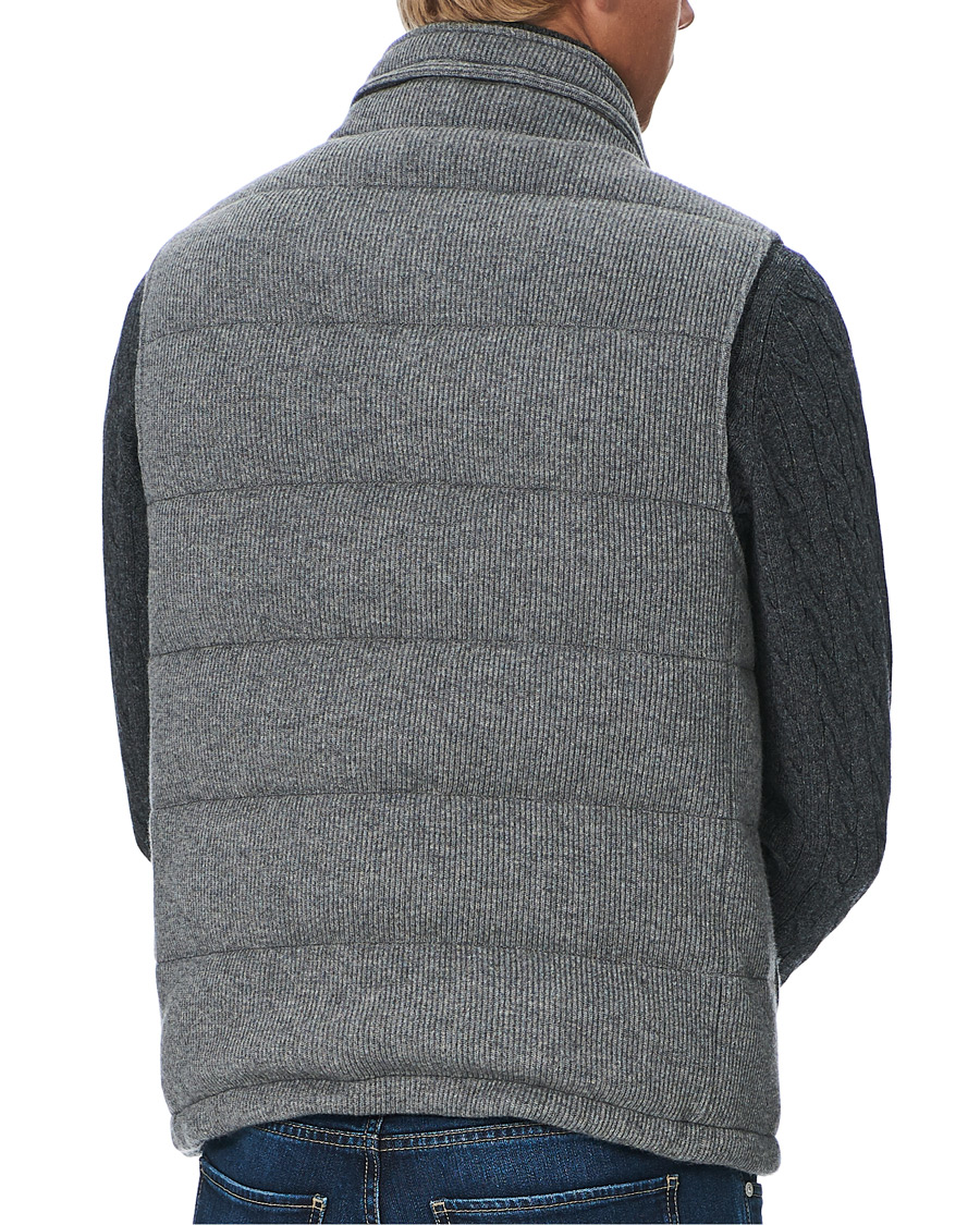 Herren | Jacken | Brunello Cucinelli | English Rib Cashmere Down Gilet Grey Melange