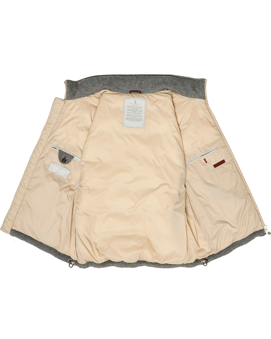 Herren | Jacken | Brunello Cucinelli | English Rib Cashmere Down Gilet Grey Melange
