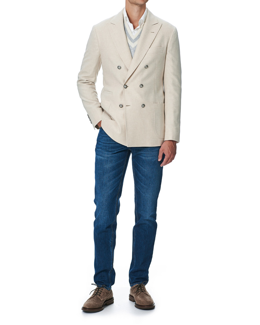 Herren | Sakkos | Brunello Cucinelli | Double Breasted Cashmere Blazer Sand