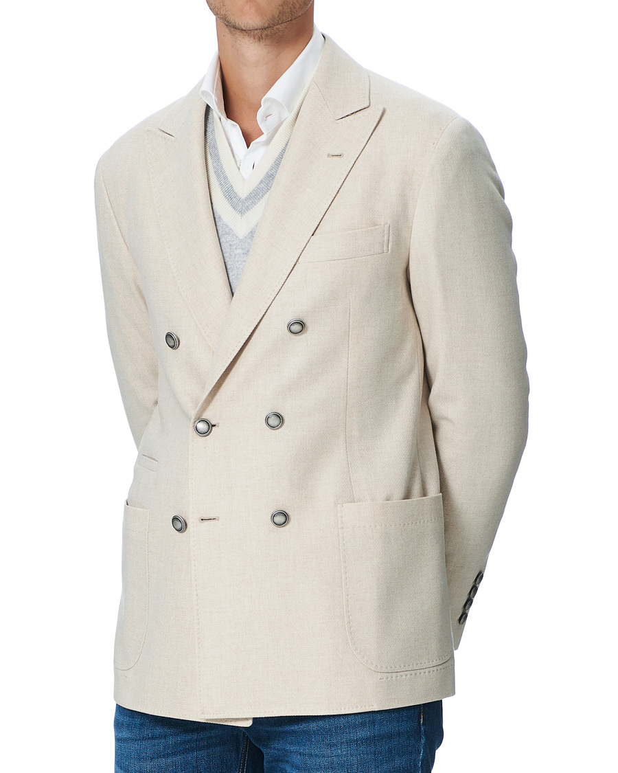 Herren | Sakkos | Brunello Cucinelli | Double Breasted Cashmere Blazer Sand