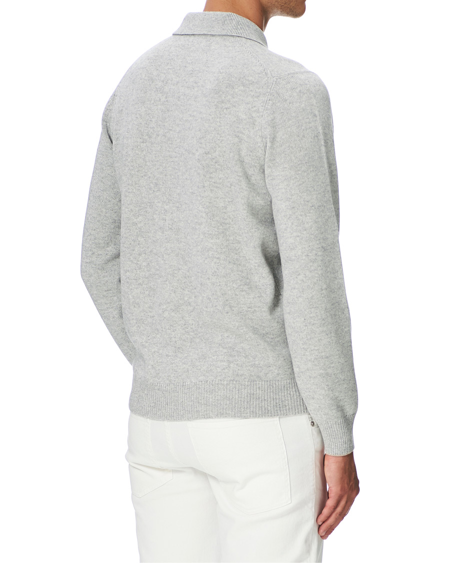Herren | Pullover | Brunello Cucinelli | Cashmere Zip Polo Light Grey
