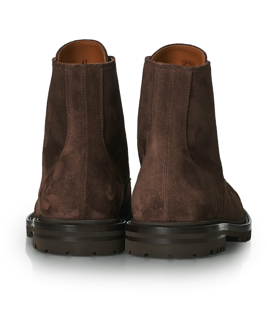 Herren | Brunello Cucinelli Moc Toe Lace Up Boot Dark Brown Suede | Brunello Cucinelli | Moc Toe Lace Up Boot Dark Brown Suede