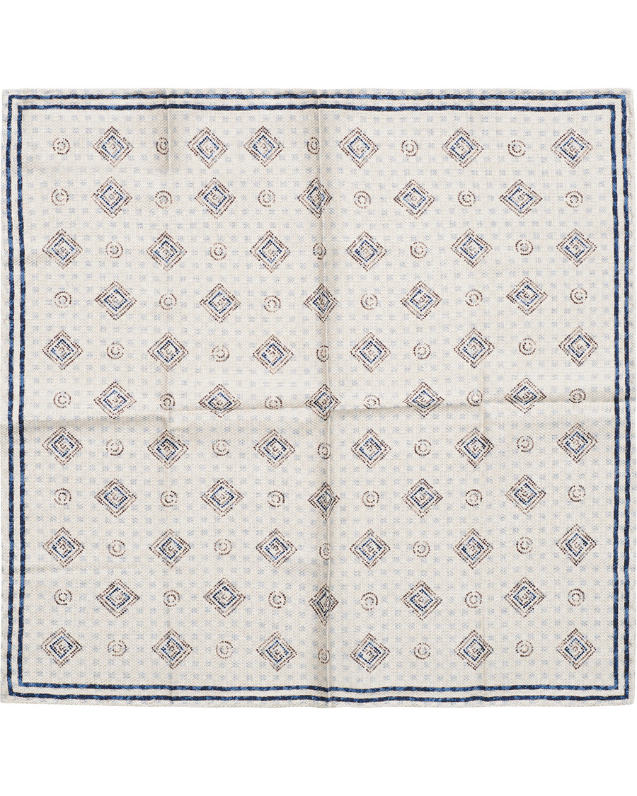 Herren | Brunello Cucinelli Micro Pattern Silk Pocket Square Beige | Brunello Cucinelli | Micro Pattern Silk Pocket Square Beige