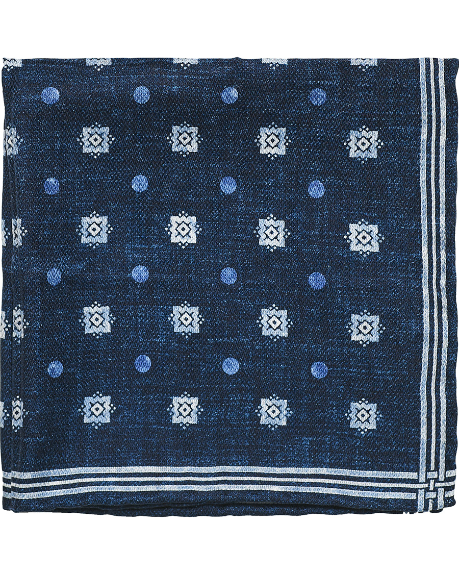 Herren | Brunello Cucinelli Micro Dot Silk Pocket Square Navy | Brunello Cucinelli | Micro Dot Silk Pocket Square Navy