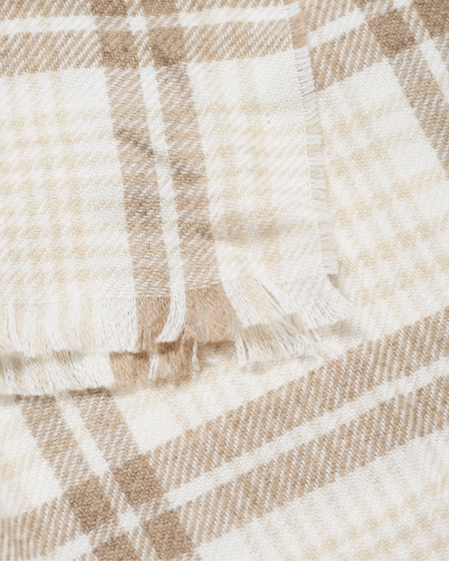 Herren | Brunello Cucinelli Checked Cashmere Scarf Beige | Brunello Cucinelli | Checked Cashmere Scarf Beige