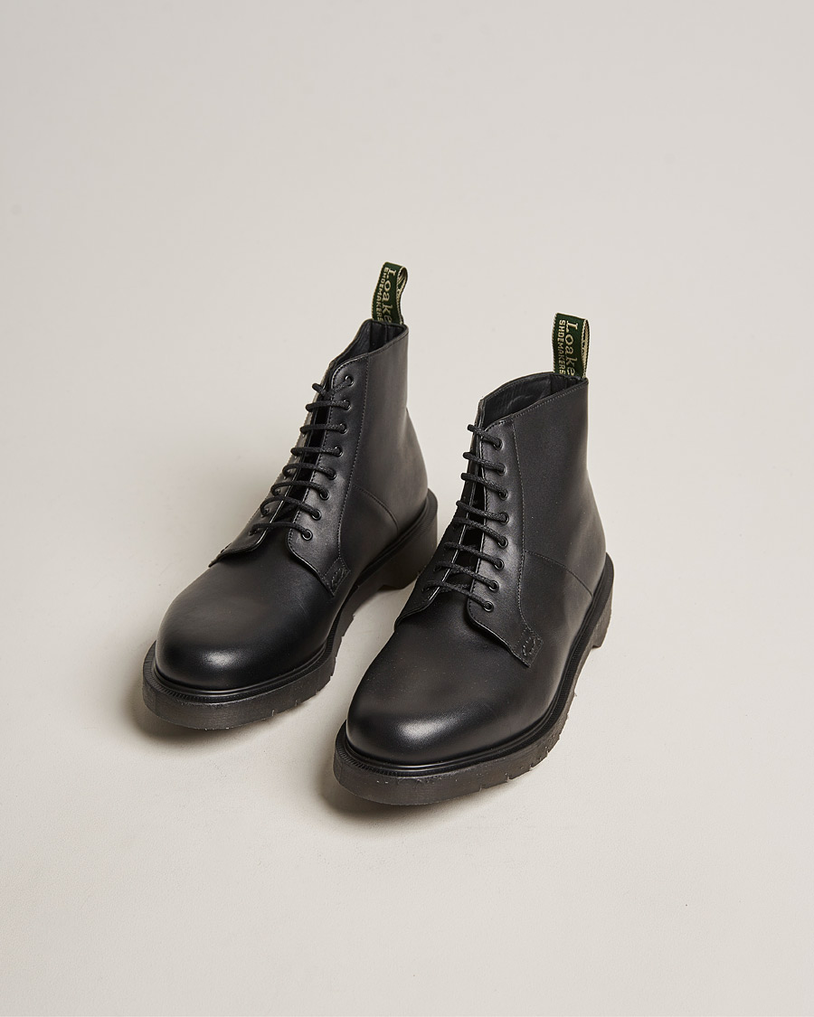 Herren | Schwarze Stiefel | Loake Shoemakers | Niro Heat Sealed Laced Boot Black Leather