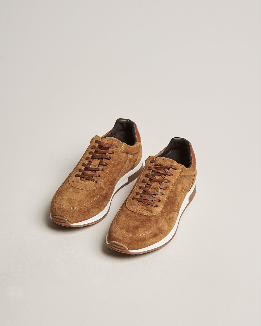 Herren | Laufschuhe Sneaker | Design Loake | Bannister Running Sneaker Tan Suede